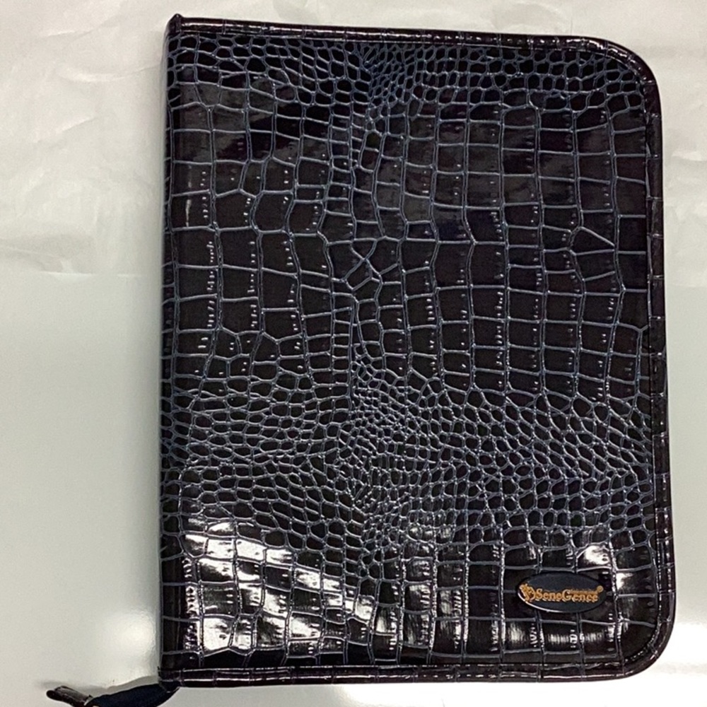 LipSense Black Crocodile Pattern Cosmetic Case